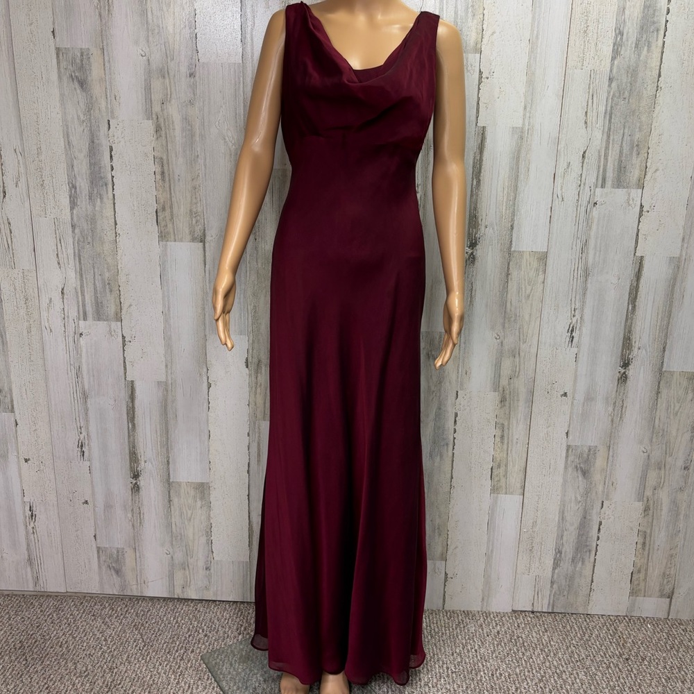 Betsy & Adam Burgundy Maxi Dress